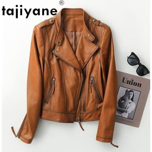 Tajiyane Women Leather Jacket Real Sheepskin Coat Womens Slim Clothes Female Biker Short Coats 2021 Spring Jacket Jaqueta HLY07