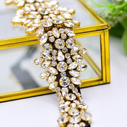 S319-G Hot Sale New Rhinestone Wedding Dress Accessories Bridal Bridesmaid Dresses Belts Girl Prom Evening Dresses Waistband