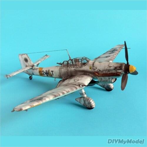 1:33 German Ju-87 D-3 Stuka Dive Bomber DIY 3D Paper Card Model Building Sets Construction Toys Educational Toys Military Model