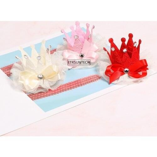 100pcs Dog Grooming Crown Kids Cat dog Hair Clip Small Pog Grooming Accessories Dog Lace Hair Ornaments