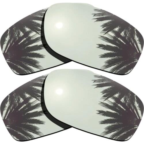 2 Pairs Silver Mirrored Polarized Replacement Lenses for Fives Squared Frame 100% UVA & UVB