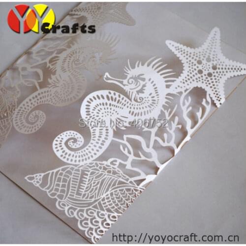 2016 english 3d handmade invitation card design sea horse shape custom wedding cards