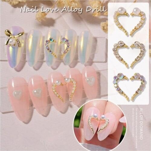 5 Pieces Of Nail Art Love Jewelry Diamond Super Flash Alloy Nail Decoration Diamond DIY Pearl Nail Art Accessories