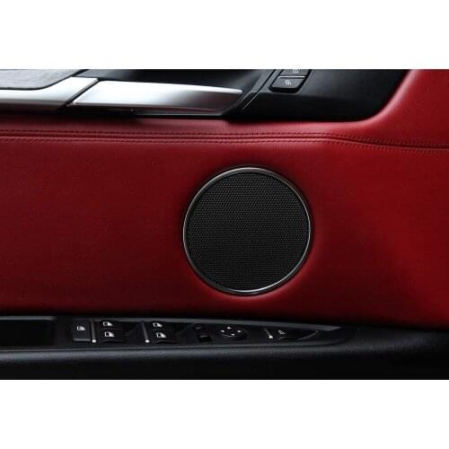 ABS Chrome Car Door Speaker Ring Trim 4pcs For BMW X5/X6 2014-2018