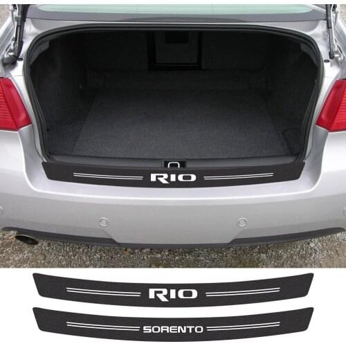 Car Rear Bunper Sticker For Kia Rio Optima Sorento Picanto Ceed Forte Cadenza K9 Soul Auto Carbon Fiber Protector Accessories