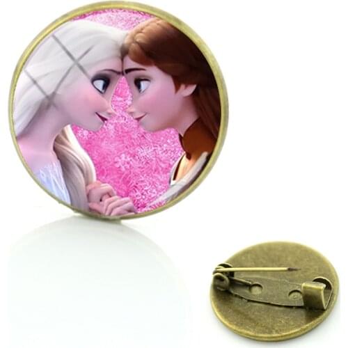 Disney Aisha Aesthetic Animation Characters Retro Boutique Brooch Animation Fashion Brooch Round Glass Jewelry
