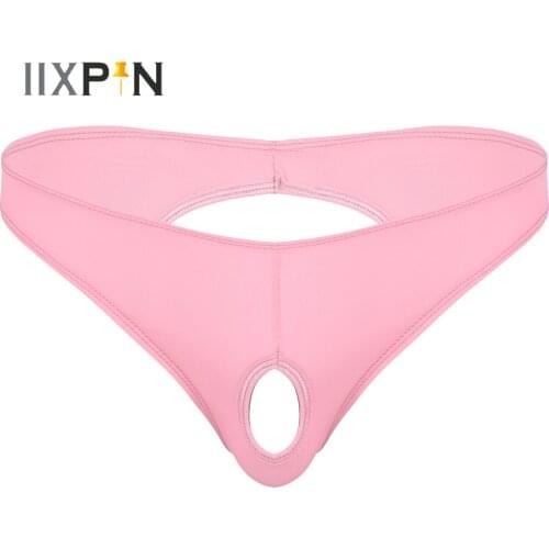 Gay Mens Erotic Lingerie Underwear Open Butt Briefs Hollow Out Hot Sexy Panties Party Low Waist Elastic Waistband Underpants