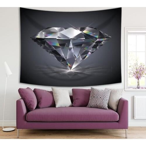 Tapestry Shining Diamond Glow A Expensive Jewellery Decorative Artwork White Gray