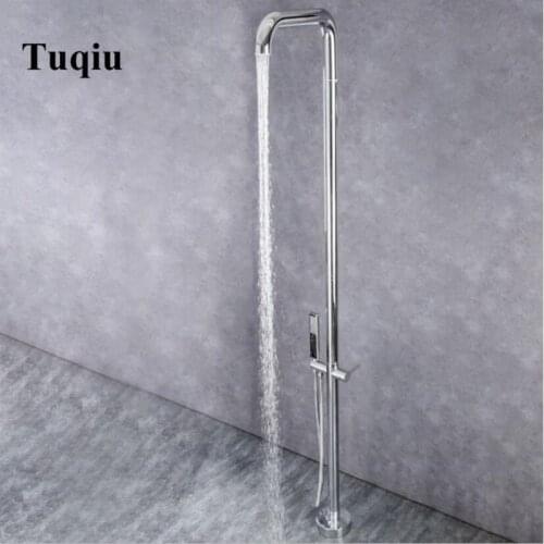 Chrome Outdoor Shower Faucet set high quality brass chrome Decked shower faucet set with rainfall shower head