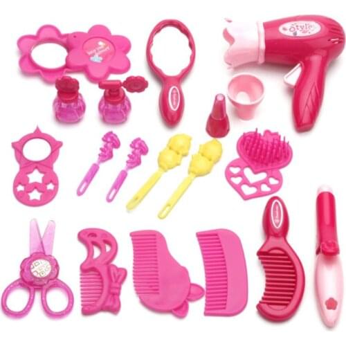 Children Pretend Play Kid Make Up Toys Set Hairdressing Simulation Cosmetic Girls Dressing Travel Kit