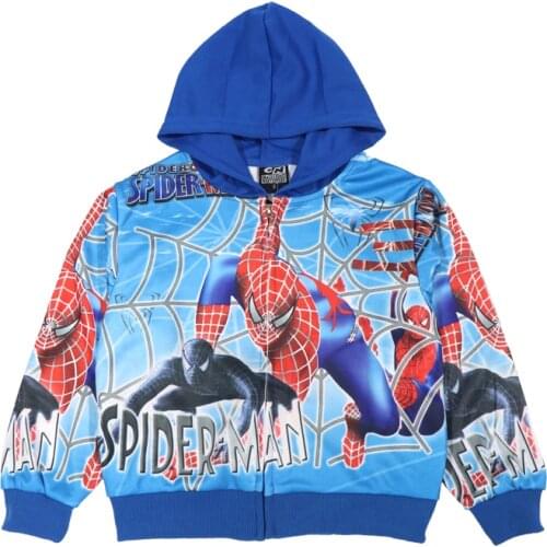 2021 New Disney Boy Jacket Cotton Spring And Autumn Childrens Hooded Kids Coat Baby Fashion Anime Clothes Spiderman Superhero