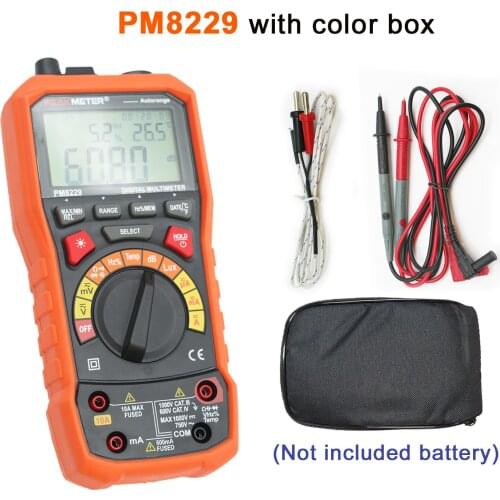PEAKMETER PM8229 5 in 1 Multimeter Auto Digital Tester Meter With Multi-function Lux Sound Level Frequency Temperature Humidity