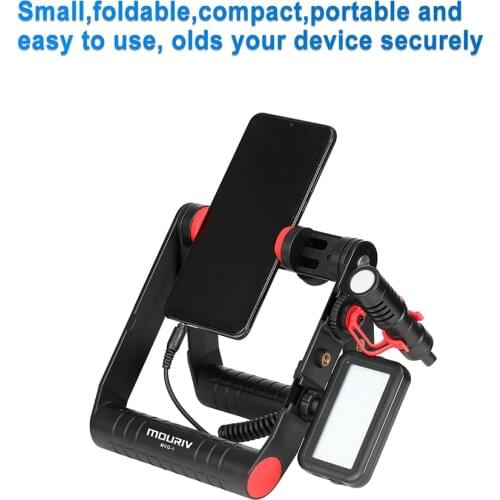 MVG-1 Foldable Smartphone Video Rig universally fit smartphones up to 3.2" wide Can be used as a tripod mount,filmmaker grip