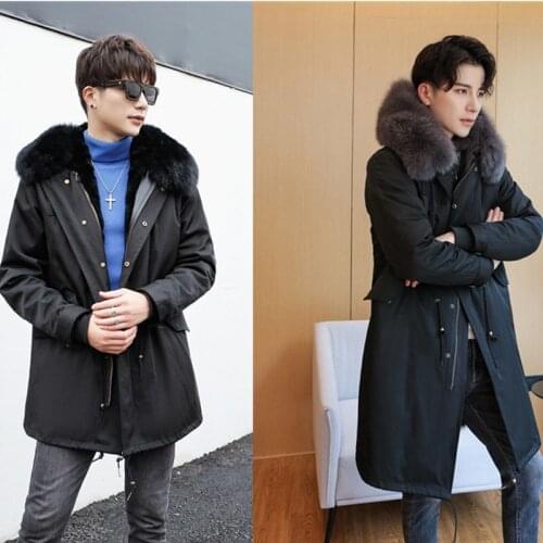 New autumn and winter clothes imitation rabbit fur inner bladder fur coat mens fur one fox mink coat medium length