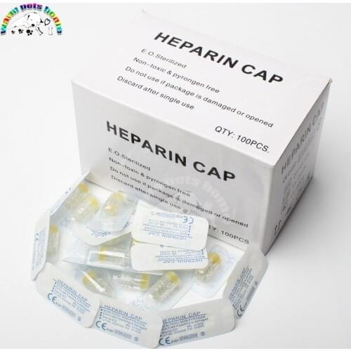 Disposable Heparin Cap IV Cannula Heparin Caps for Pet Animals Dog Cat Veterinary Supplies