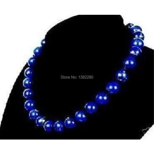 ! Wholesale 10MM Egyptian Natural Lapis Lazuli Necklace 18" JT63478