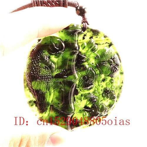 Natural Chinese Black Green Jade Parrot Pendant Necklace Obsidian Accessories Charm Jewelry Carved Amulet Gifts for Women Men