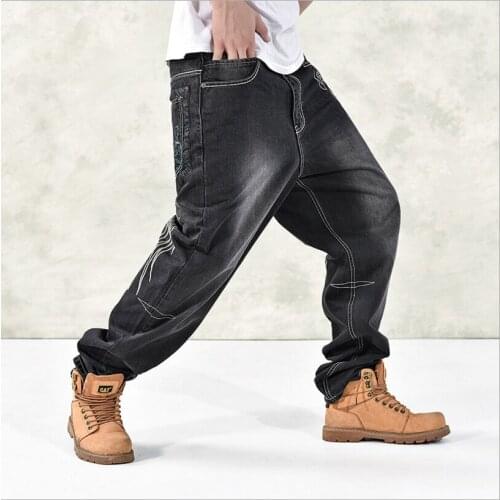 Internet celebrity hot style trend autumn and winter new loose plus fat plus fat hip hop plus size skateboard pants 5