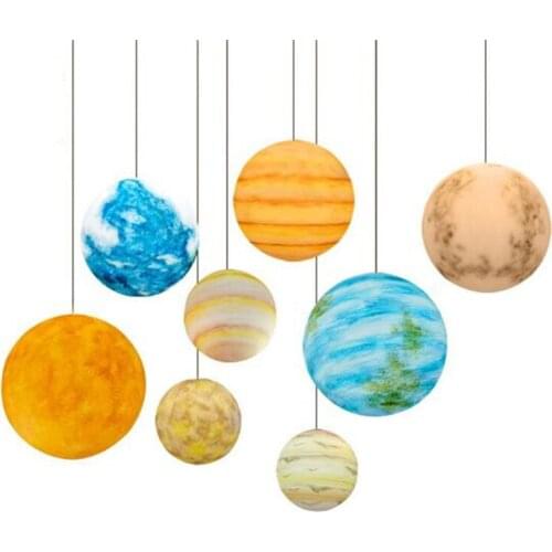Post-modern Novelty Creative Universe planets Ball Led Pendant Light for Kids Room Living Room Restaurant 20-60cm Lamp 2229