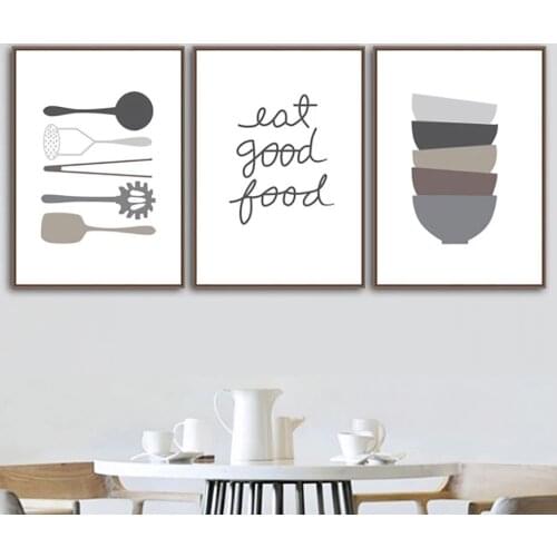 Eat Good Food Posters And Prints Kitchenware Art Painting Dining Room Modular Wall Pictures Scandinavian Kitchen Decoration Mura