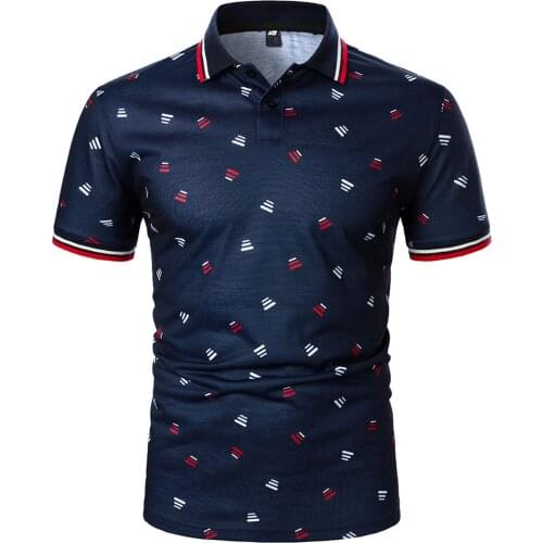 Fashion Print Men Short Sleeve Polo Shirts Casual Turn-down Collar Buttons Design Tops 2021 Summer Harajuku Mens Streetwear