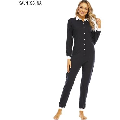 Autumn Winter Homewear Sets Adult Oneseis For Women 100% Cotton Long Sleeve Plus Size One Piece Pajama Ladies Loungewear Clothes