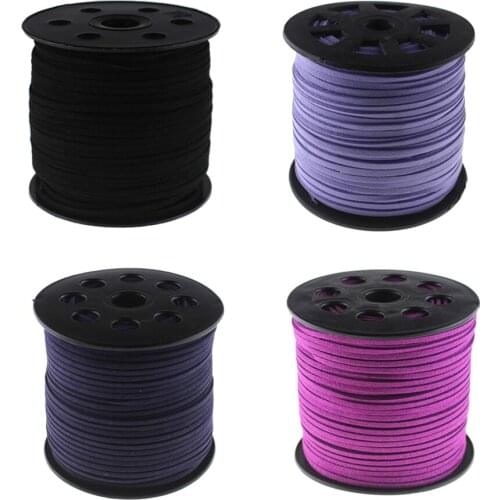 100Yard /roll 3mm Faux Suede Cord String Leather Beading Thread Suede Lace Double Sided