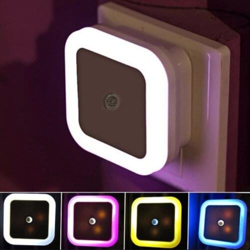 LED Night Light Mini Sensor EU US Plug Novelty Square Bedroom Lamp For Baby Gift Romantic Colorful Lights for Home Decoration