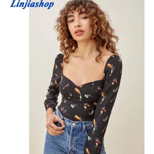 France Black Women Top Chic Fruit Print Camis Harajuku Sexy Women Vintage Mujer Tank Top