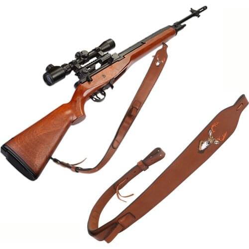 Tourbon Vintage Hunting Rifle Sling Genuine Leather Shotgun Shoulder Strap Gun Carrying Belt Adjustable 86-100CM Gun Accessories