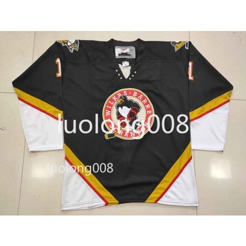 Customize Wilkes Barre Scranton Penguins 1 FROM DWIGHT Hockey Jersey Embroidery Stitched any number and name Jerseys