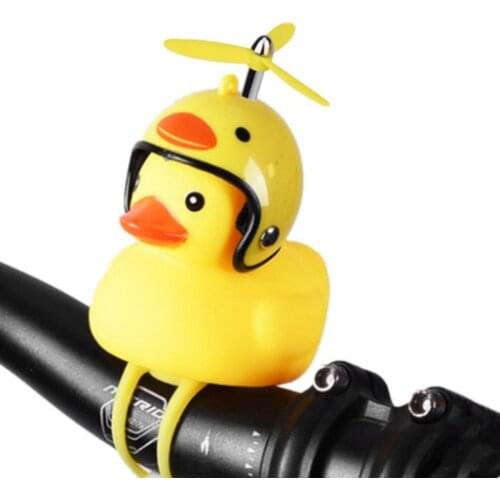 Bicycle Bell Duck Head Light Vibration Propeller Small Yellow Duck Helmet Bamboo Dragonfly Duck Shape Kids Toys