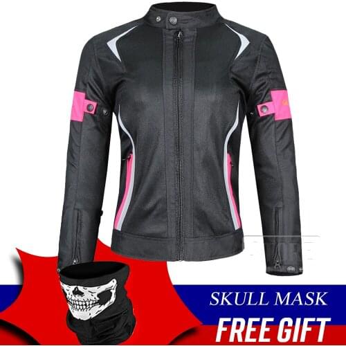 Women Motorcycle Jackets Protective Gear Guards Lady Coat Riding Raincoat Moto Breathable Mesh Touring Motorbike Jacket