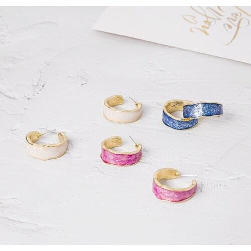 Retro Simple style Round C Shaped Opening Earrings For Women Girls Fashion Antique Geometric Stud Ear Jewelry Party Gifts