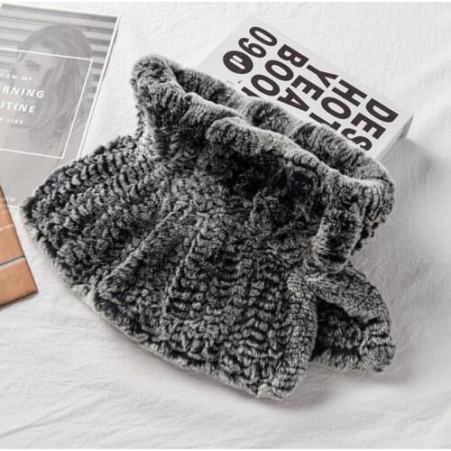 2019 Real Fur Winter Shawl Women Neck Warmer Knitted Rabbit Fur Scarves New Fashion Knit Scarf Womens Fashionable Fur Scarfs