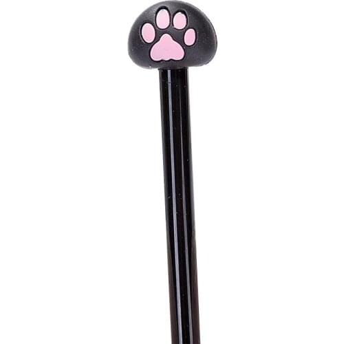 0.5mm Black Ink Cute Cat Head Paw Gel Ink Pen Stationery Office School Supplies