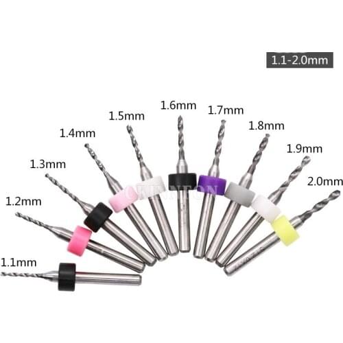 100sets 10pcs/Set HighQuality Hard Alloy PCB Print Circuit Board Carbide Micro Drill Bits Tool 1.1- 2mm