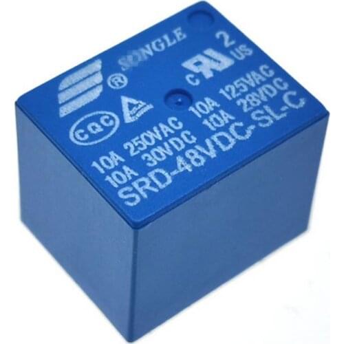 100 pcs/lot ) 48V DC Coil SPDT Power Relay,250V AC/30V DC ,10 Amps, SRD-48VDC-SL-C