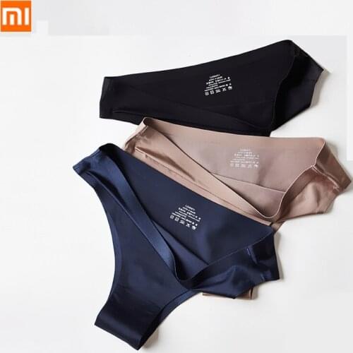 3Pcs Xiaomi Panties Briefs Panties Woman Underwear Sexy Seamless Thong T-back G-string Underpant Ice Silk Panties For Smart Life