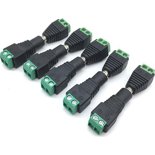 5sets CCTV Cameras 5.5mm x 2.1mm Male Female DC Power Plug Adapter DC Power Female Plug Jack Adapter Connector Male Plug Socket