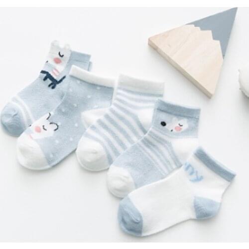 5Pairs/lot 0-3Y Cute Lovely Short Baby Socks For Girls Cotton Mesh Cute Newborn Boys Girls Toddler Socks