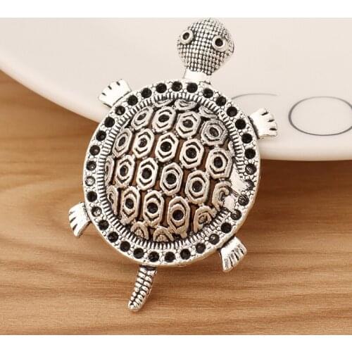5 Pieces Tibetan Silver Turtle Tortoise Charms Pendants for Necklace Jewellery Making Accessories 52x31mm