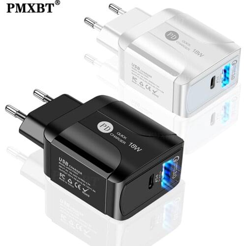 18W Power Adapter Type C Charger For Iphone 11 12 XS Huawei Xiaomi Redmi 9 10 Fast Charging Mobile Phone PD USB C Charger QC3.0