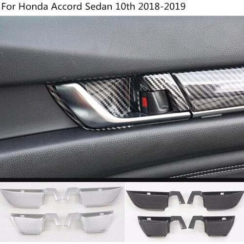 Car Styling Cover Stick Trim Inside Door Inner Handle Bowl Armrest Frame 4pcs For Honda Accord Sedan 10th 2018 2019 2020 2021