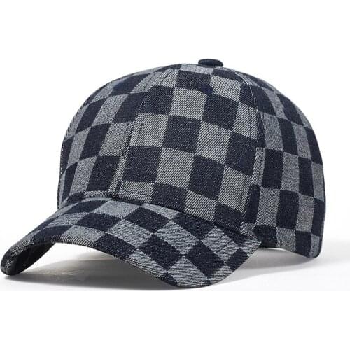 Baseball Cap Men Dad Hat Curved Bill Adjustable Plaid Sports Outdoor Accessory For Boys Teenagers