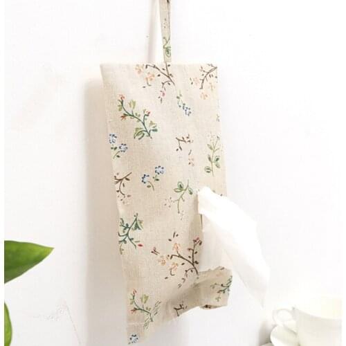 Home Tools Furnishing Garden Floral Print Tissue Box Storage Bag Cloth Towel Sets Paper Towel Hanging Bag Pulling Bag