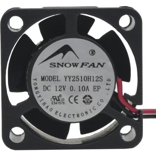 SNOW FAN YY2510H12S DC 12V 0.1A 25x25x10mm 2-Wire Server Square Fan