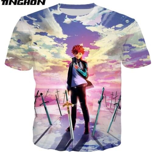 Anime Fate Stay Night T Shirt 3D Print Summer New Men Women Short Sleeve Sweatshirt Casual Hip Hop Streetwear Tops