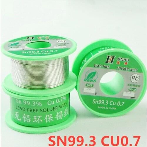 JINHU 0.5/0.6/0.8/1.0mm Lead Free Solder Wire Tin 50G Rosin Core Solder Sn99.3 Cu0.7 Welding Soldering Iron