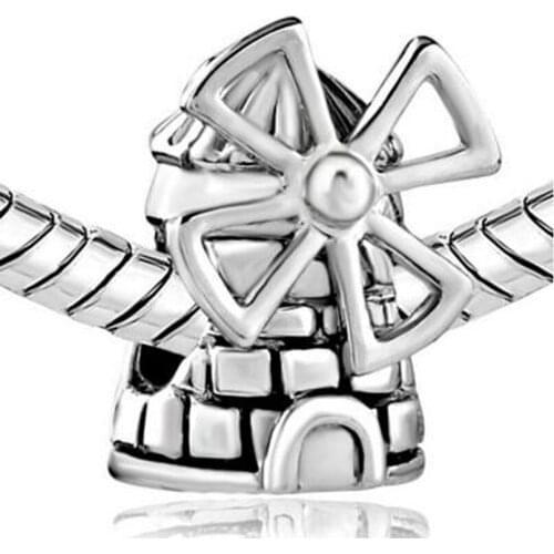 Slide bead Classic windmill charm beads fit authentic pandora bracelets jewelry making diy valentines gifts